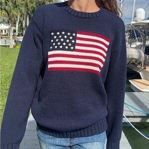 Brandy Melville Navy Flag Sweater